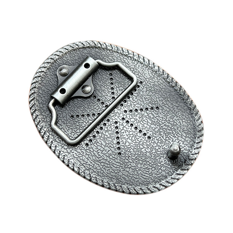 Silvery Belt Engraved Oval Antique Copper Finish Western Cowboy Belt Buckle US