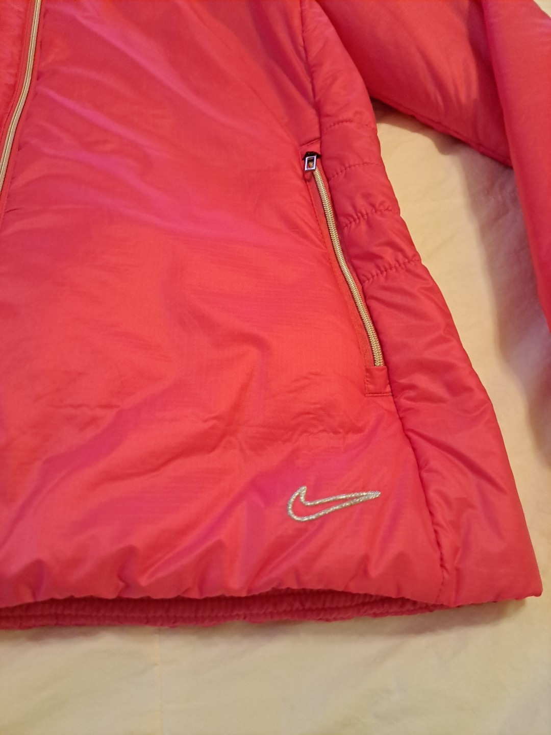 Nike Golf Hot Pink Zip up Puffer Jacket Hooded Size L EUC Returns Accepted