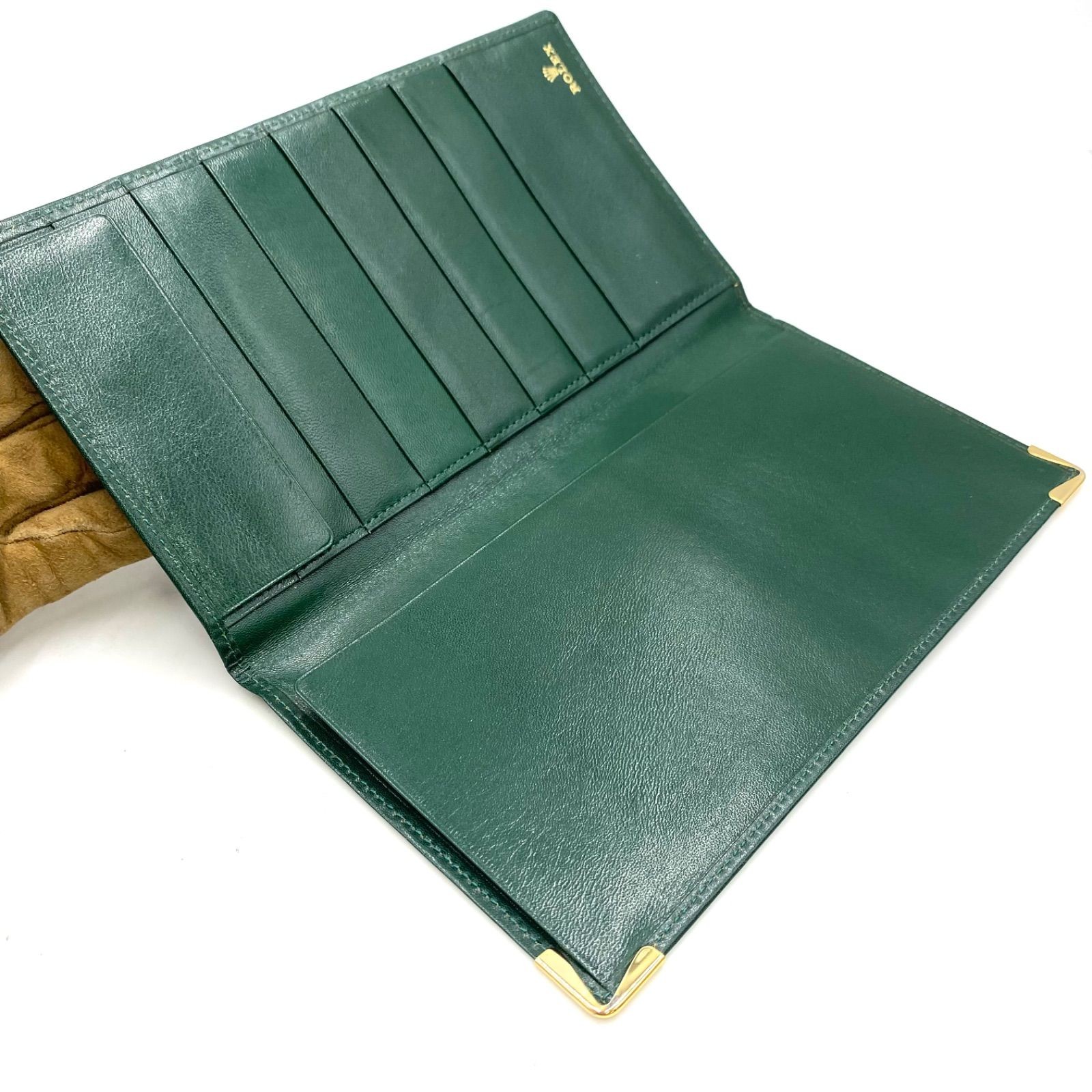 Rolex Novelty Money Clip Green Gold Leather Crown – Used