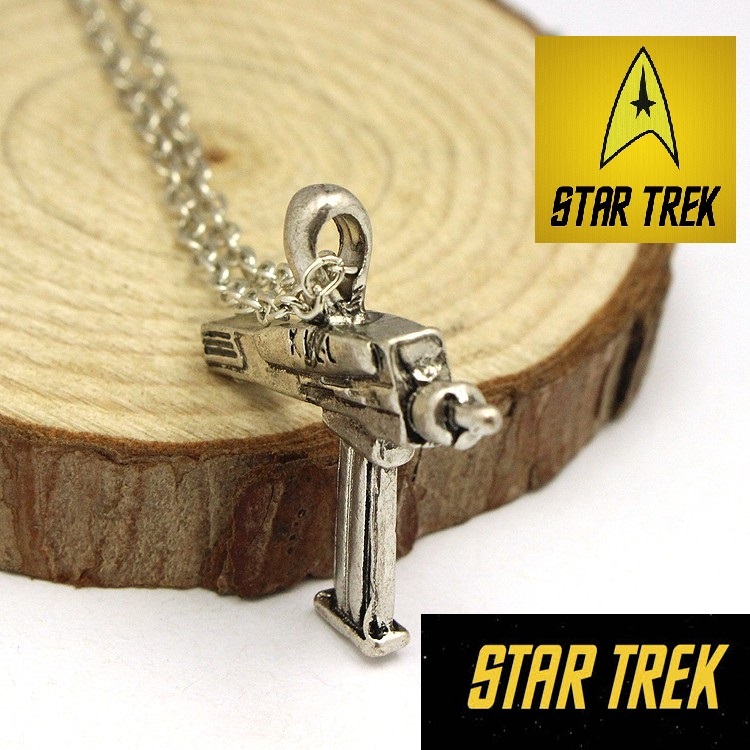 STAR TREK PHASER pendant Necklace Antique Silver color Collectible gift USA KIRK