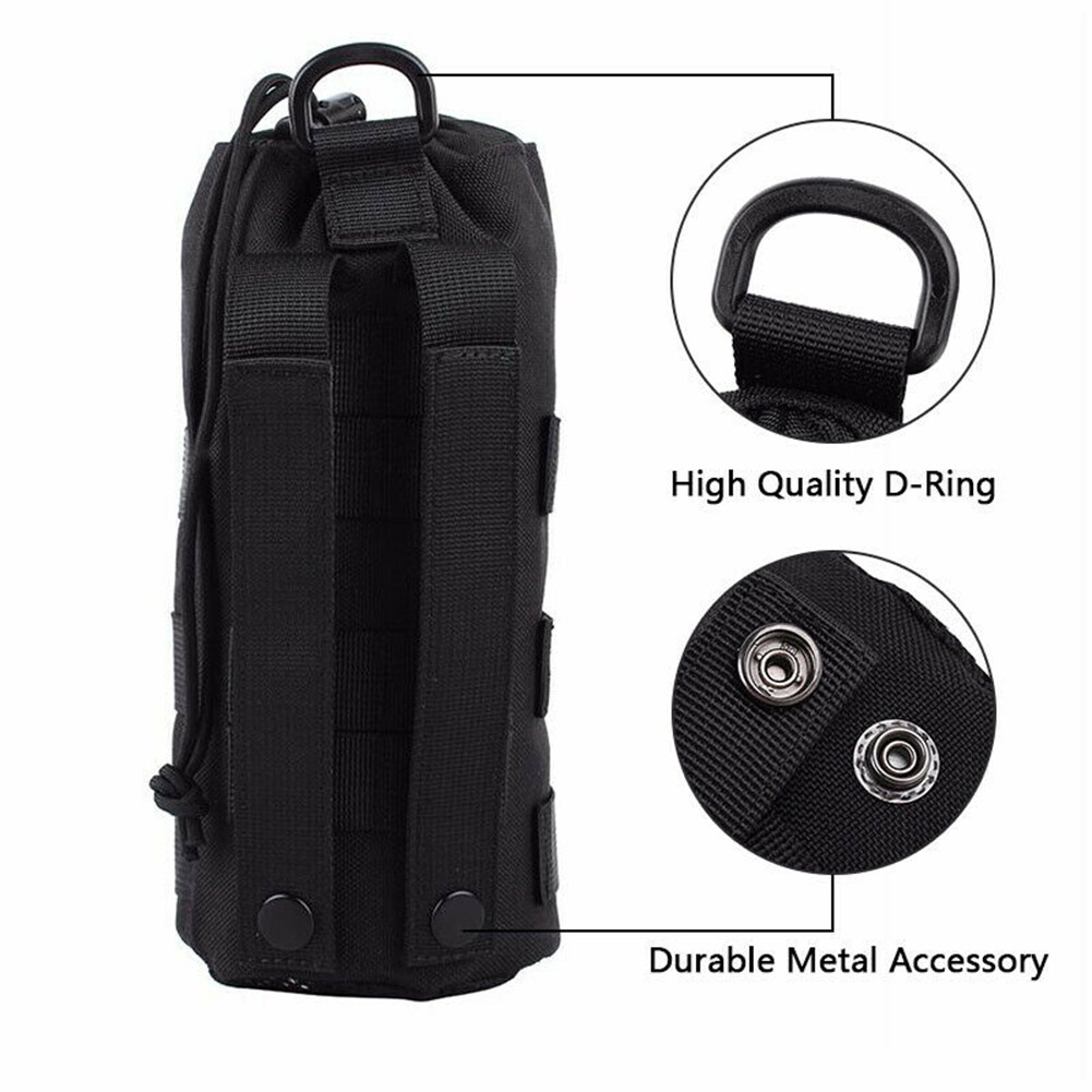 Outdoor Tactical Molle Water Bottle Bag Military Hiking Belt Holder Kettle Pouch