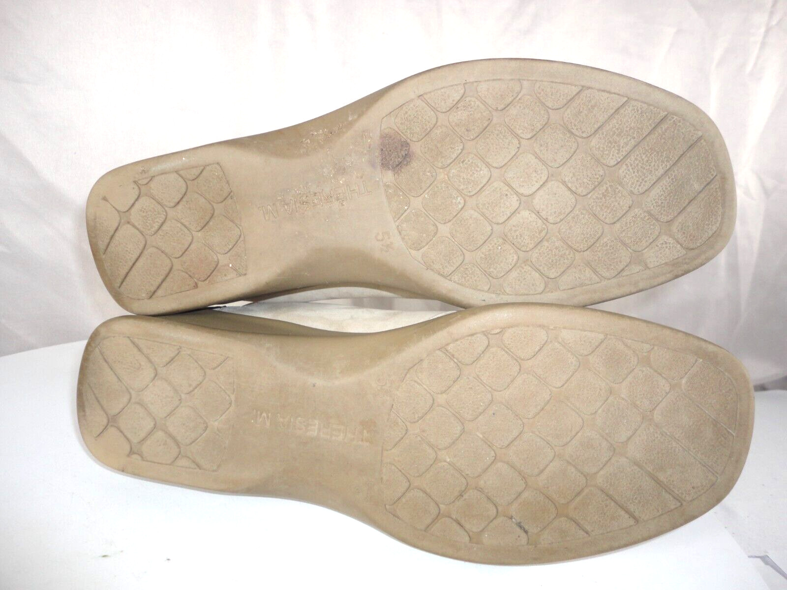 Fits By Theresia M Nubuck Leather Wedge Sandals Genua Two Strap Women’s Size 7 M
