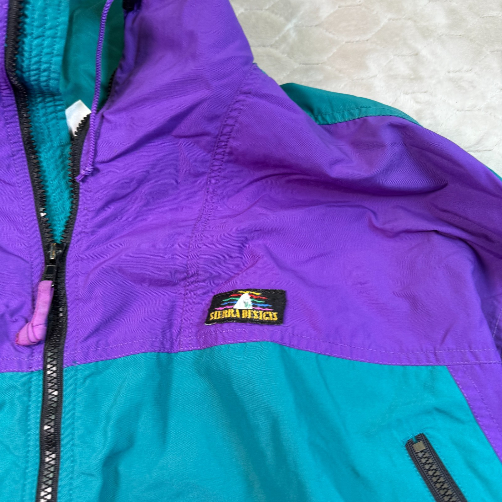 VTG 80s 90s Windbreaker Multicolor Sierra Designs Hooded Nylon Jacket