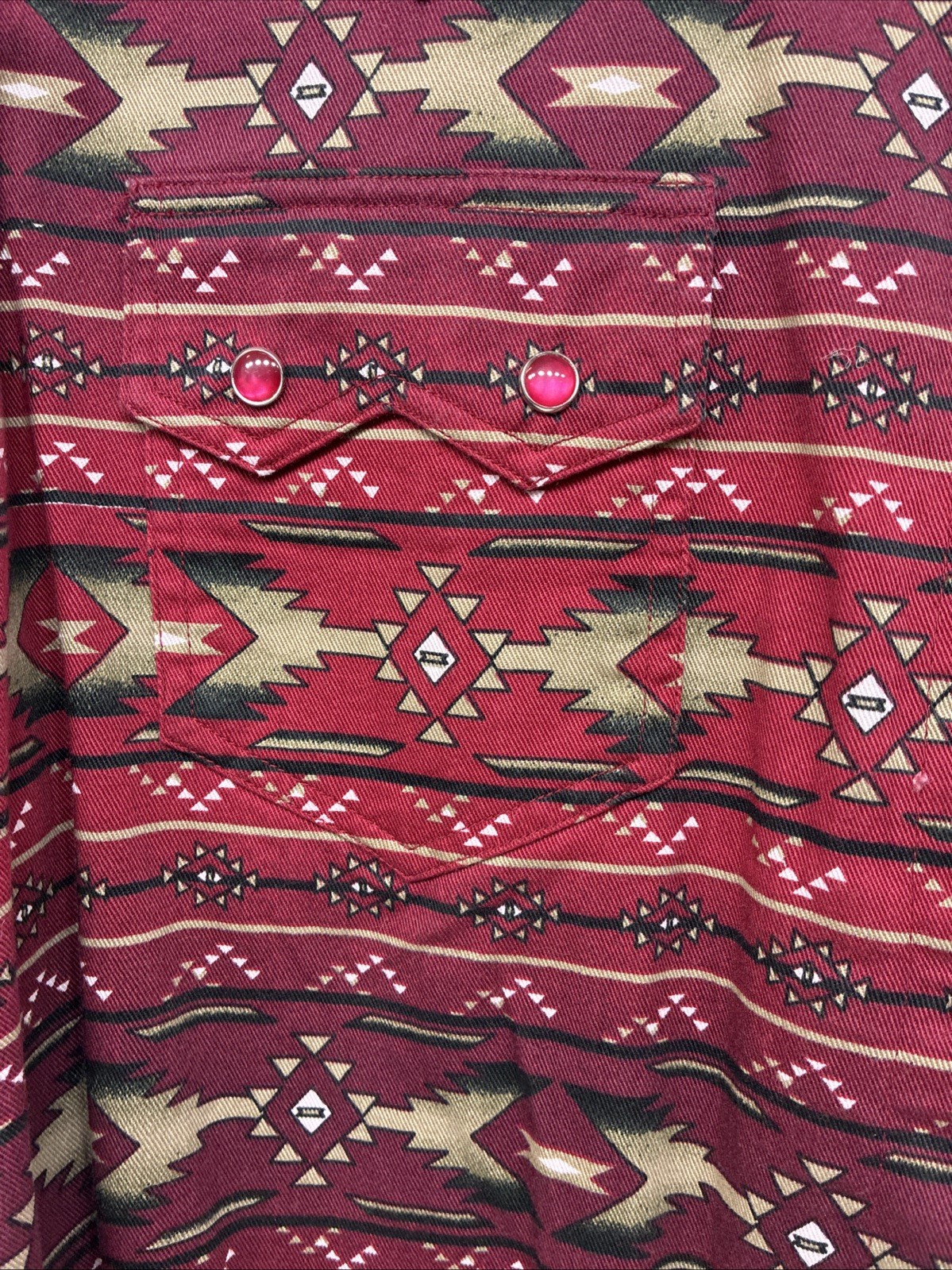 New Women’s Cumberland Red Design Short Sleeve Button Up Large MM-121
