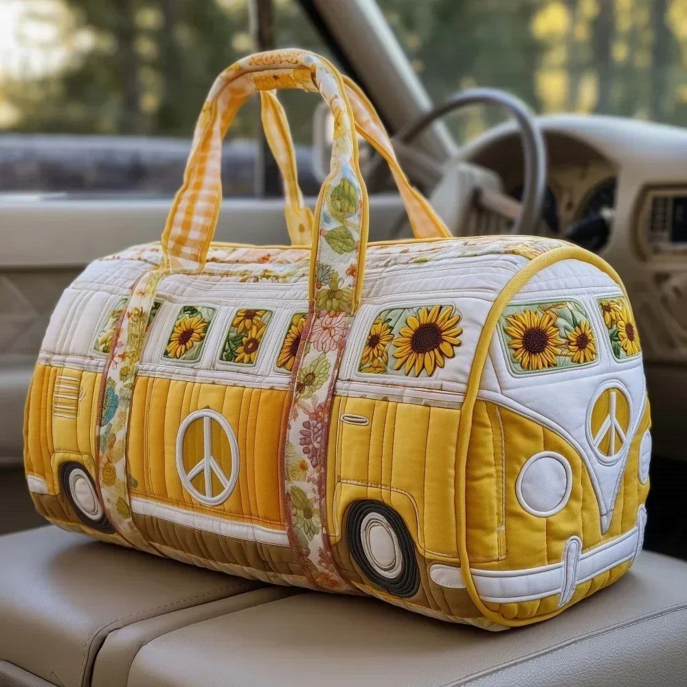 Adjustable Strap Quilted Duffle Bag Large Capacity 3D Quilting Craft Travel