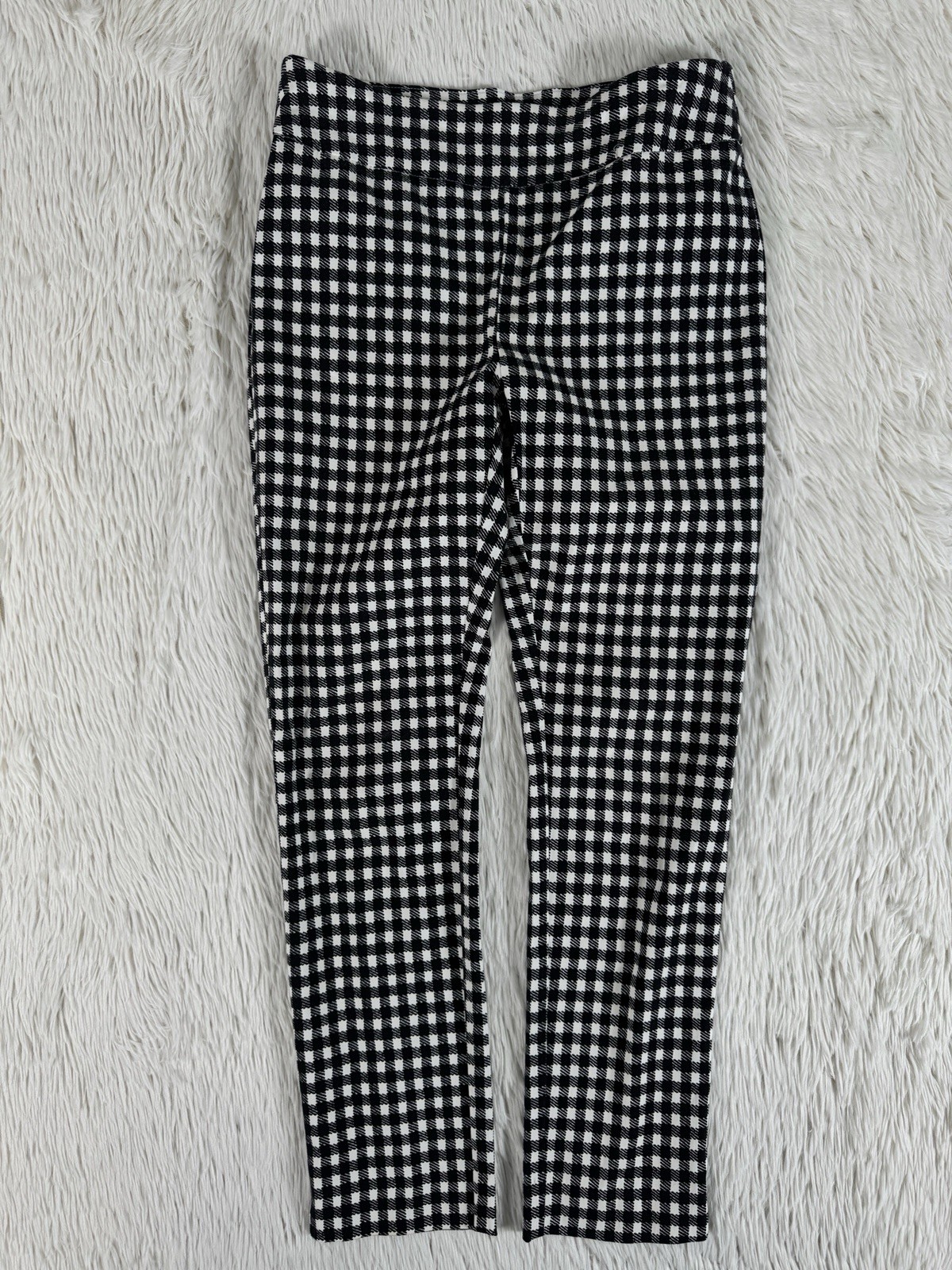 Chico’s Black White Checkered High-Rise Skinny Ankle Pants Women’s Size 00 US 2