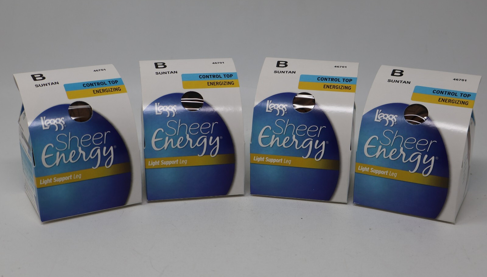 L’eggs Sheer Energy Light Support Leg Control Top Pantyhose Suntan B Lot of 4