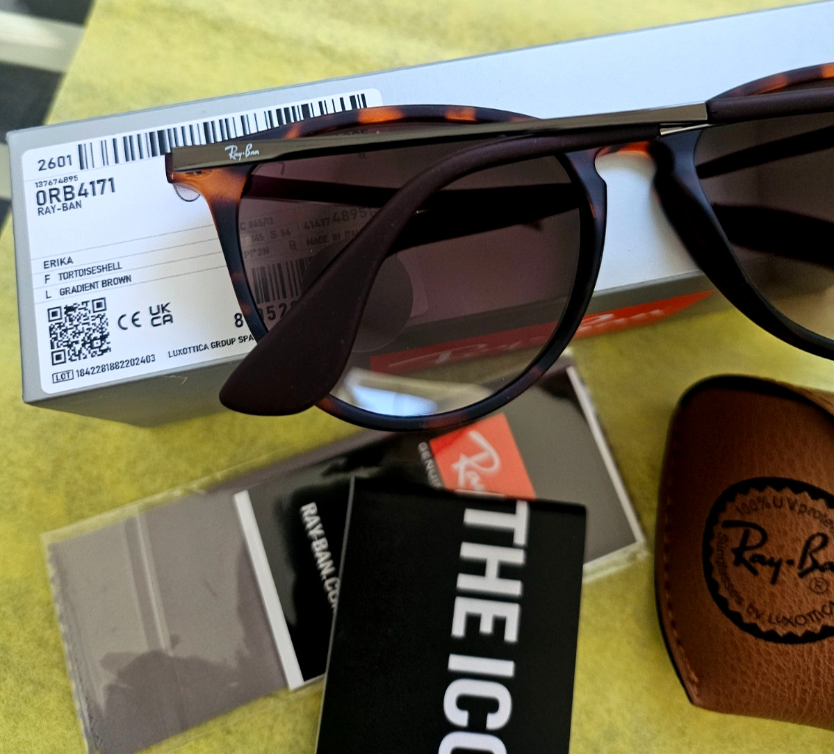Ray Ban Erika Polarized RB4171/brown gradient Polycarbonate lenses Tortoise Fram