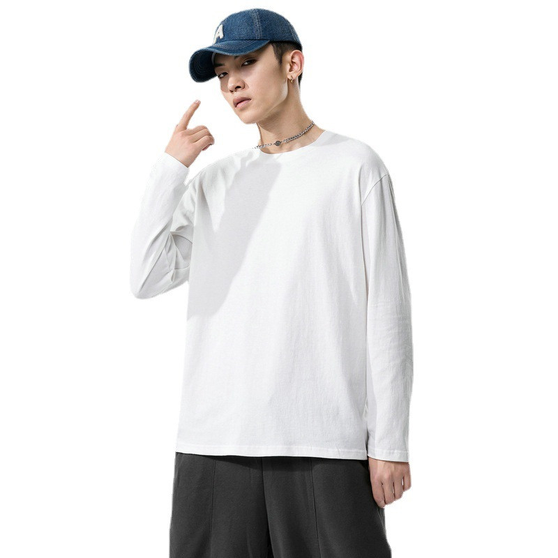 New Men’s Solid Color T-shirt Pure Cotton Top Inside A Student Leggings