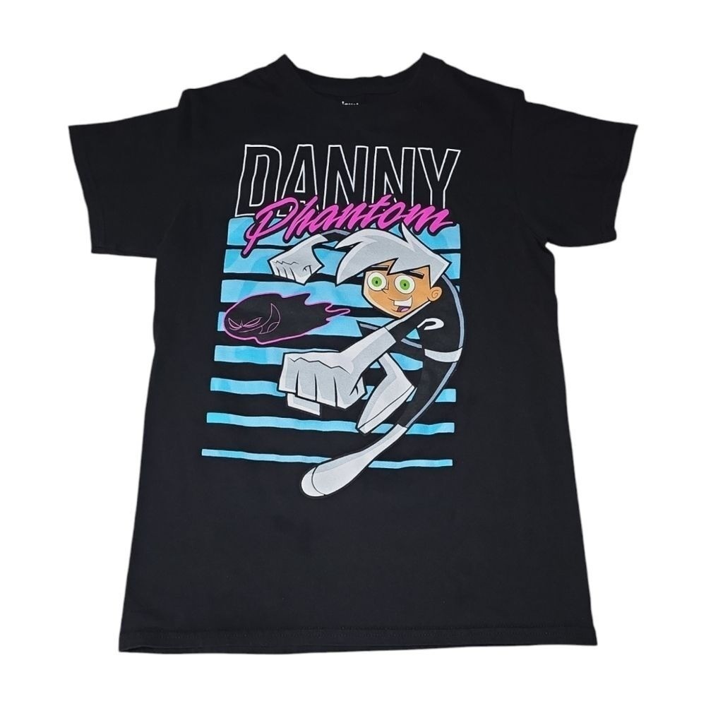 Unisex Nickelodeon Danny Phantom Ghost Graphic Tee Cartoon TV Show Black S