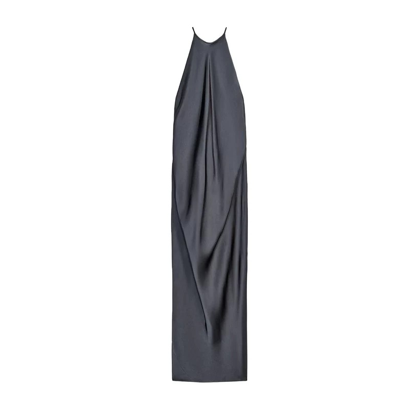 NEW Halter-neck Silk-satin Sleeveless Dress Sizes S-L