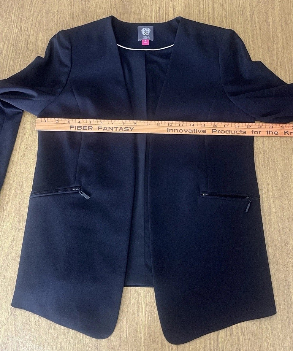 Vince Camuto Sophisticated Black Classic Blazer, Zip Pockets, All Seasons, Sz 10