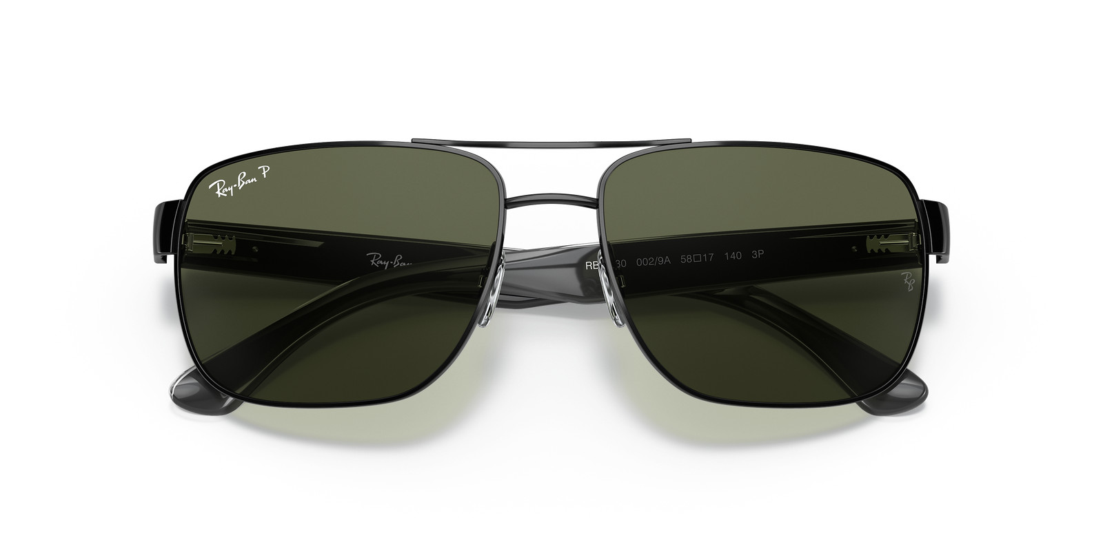 Ray-Ban RB3530 Polished Black/Green Polarized Classic G-15 58 mm Sunglasses