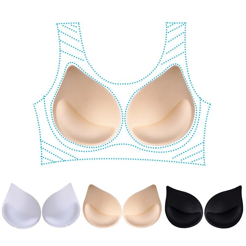 Sponge Foam Bra Pads Breast Forms Inserts Enhancerments Push Up Bikini Swimsuit↗