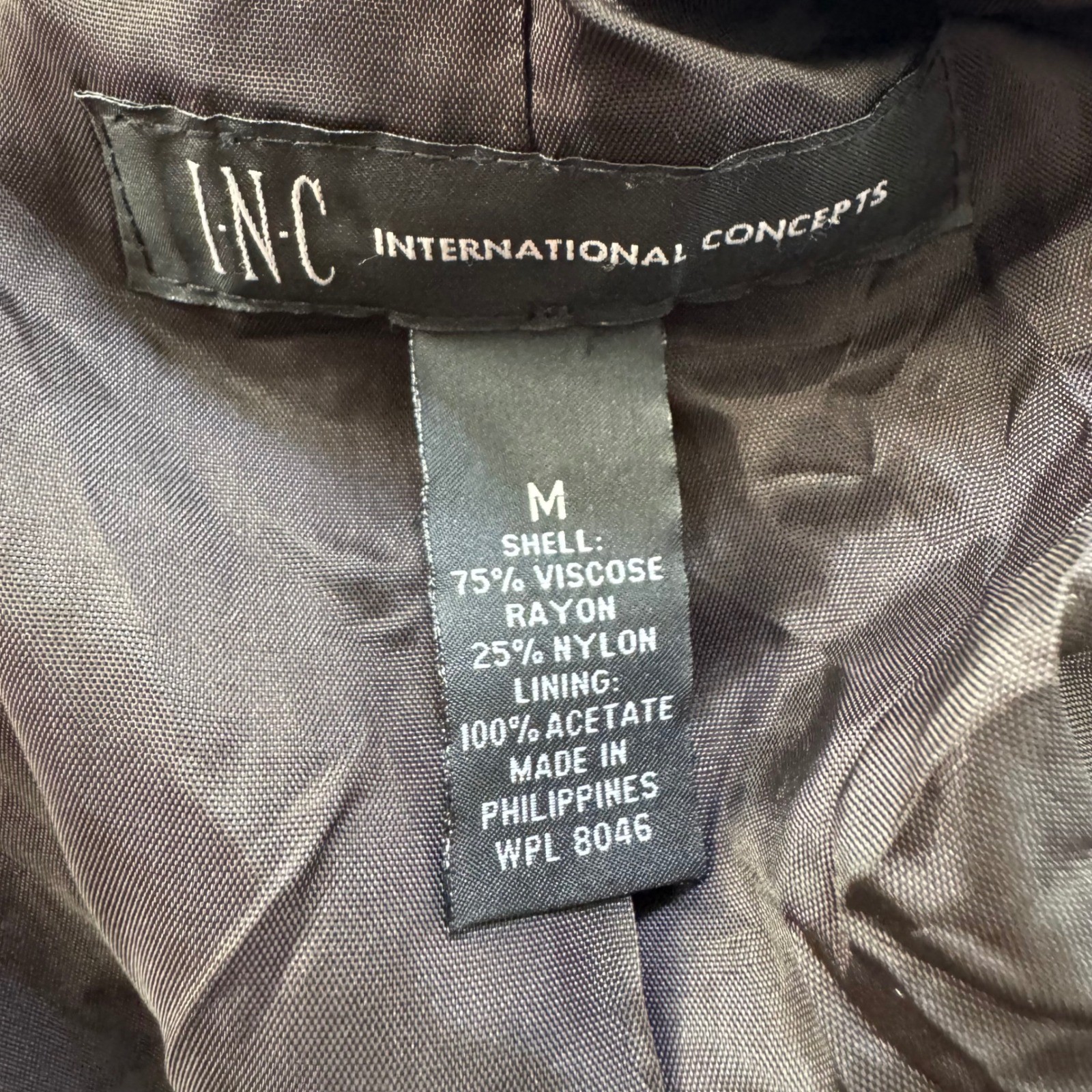 INC Velvet Blazer Womens Medium Brown Ruffle Trim Victorian Goth Jacket