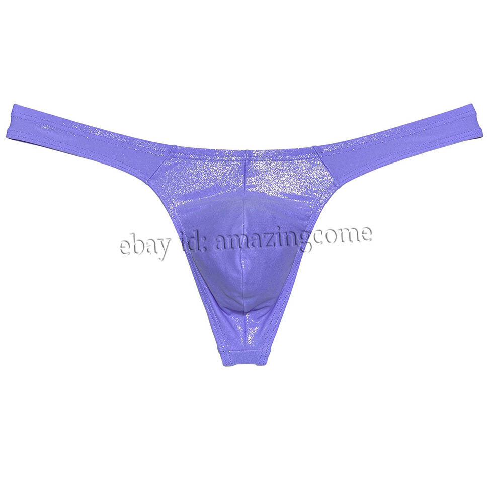 Men Gloss Bikini Thong Underwear Classics T-back Elastic Bulge Pouch Underpants