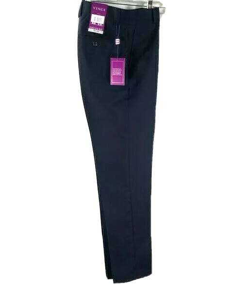 VINCI Men’s Navy Slim Fit Dress Pants Flat Front Regular Hem Sizes 28 – 48
