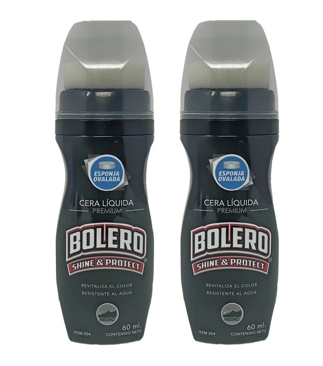 2 PK Bolero Liquid Shoe Polish Shine Protect Waterproof 60mL Color Renewal