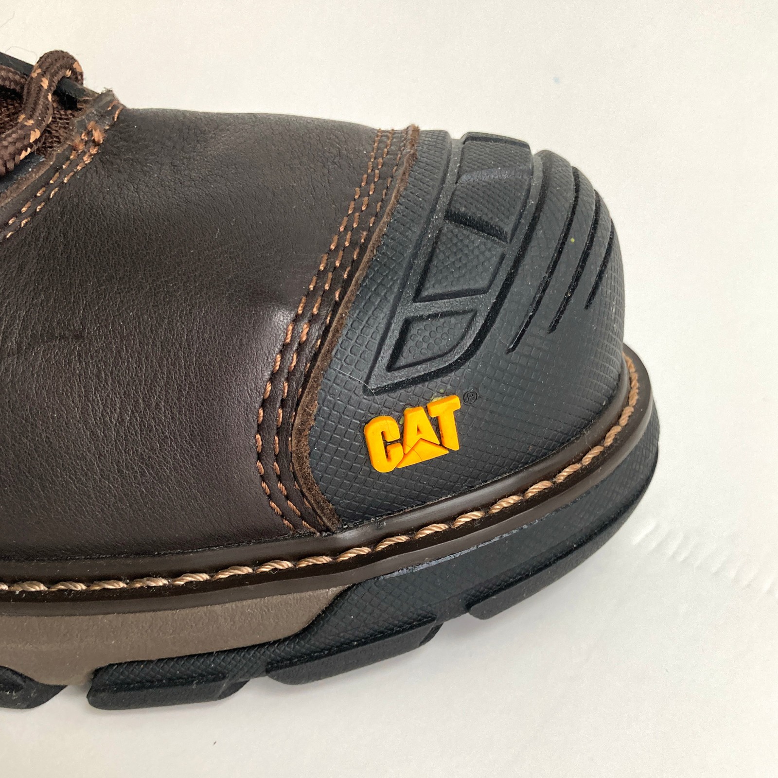Caterpillar Excavator Boots sz 9 WIDE Dk Brown P91340 Slip Resistant *NWOB*