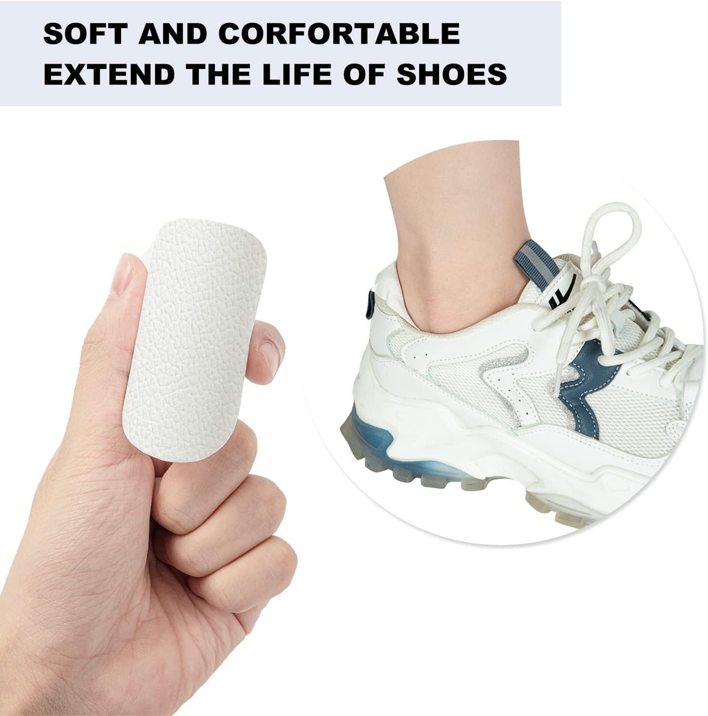 Shoe Heel Repair, 4 Pairs Self-adhesive Inside Shoe Patches Kit For Repair Holes