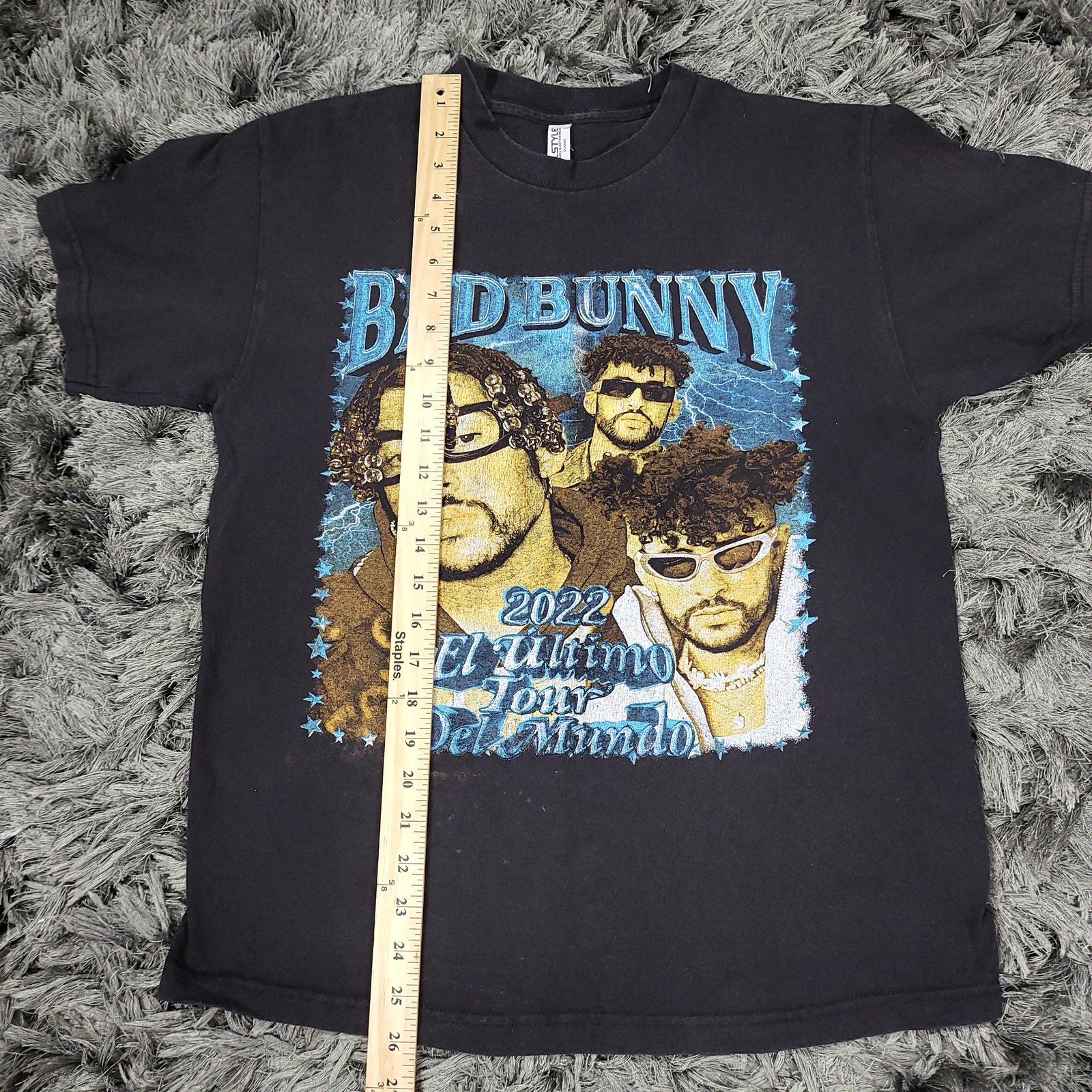 Bad Bunny Shirt Mens Medium Black 2022 El Ultimo Tour Del Mundo Music Concert
