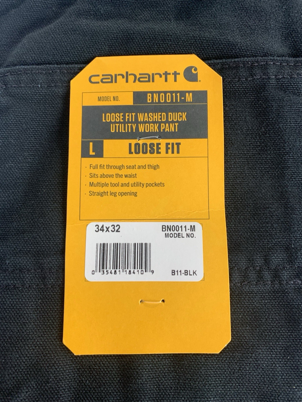 Carhartt Loose Fit Washed Duck Utility Work Pants Black NWT BN0011-M Various Siz