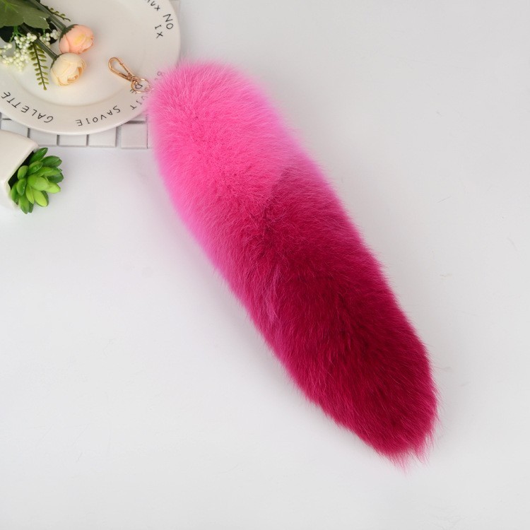 Wholesale 2/5/10pcs-16″-18″ Real Fox Fur Tail Bag Charm Pendant Cosplay Toys