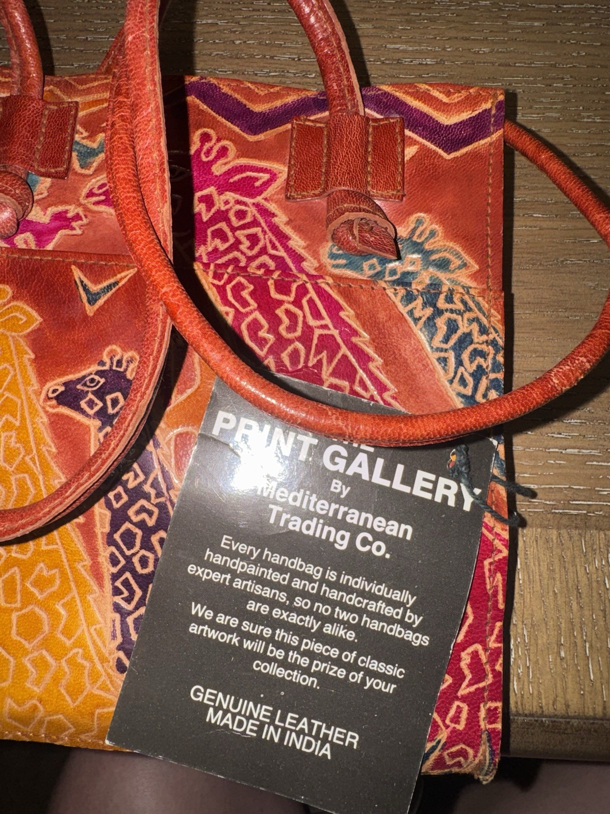 Print Gallery Mediterranean Trading Co Giraffe Hand Painted Tote Bag