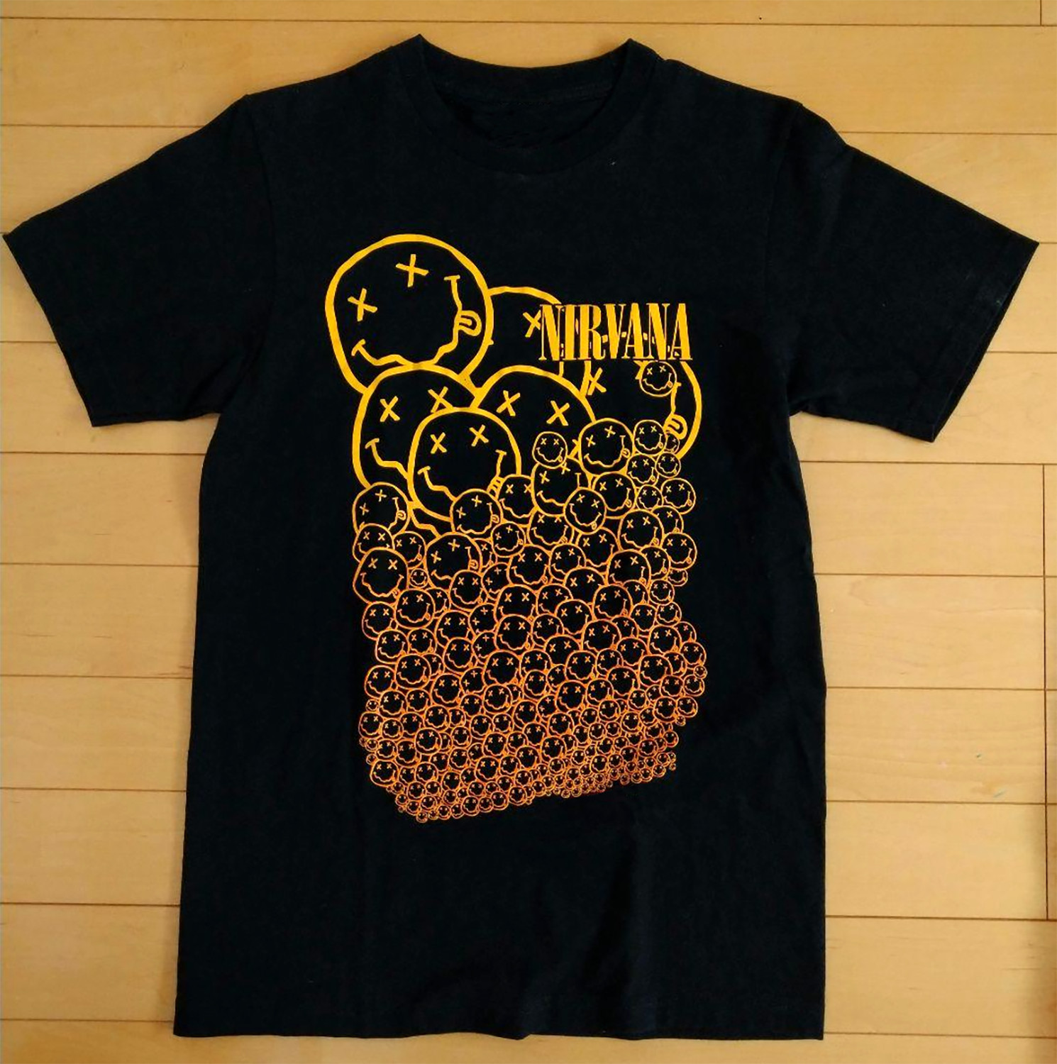 Nirvana Many Smiles Smiley Face Black Unisex T-shirt Size S-5XL