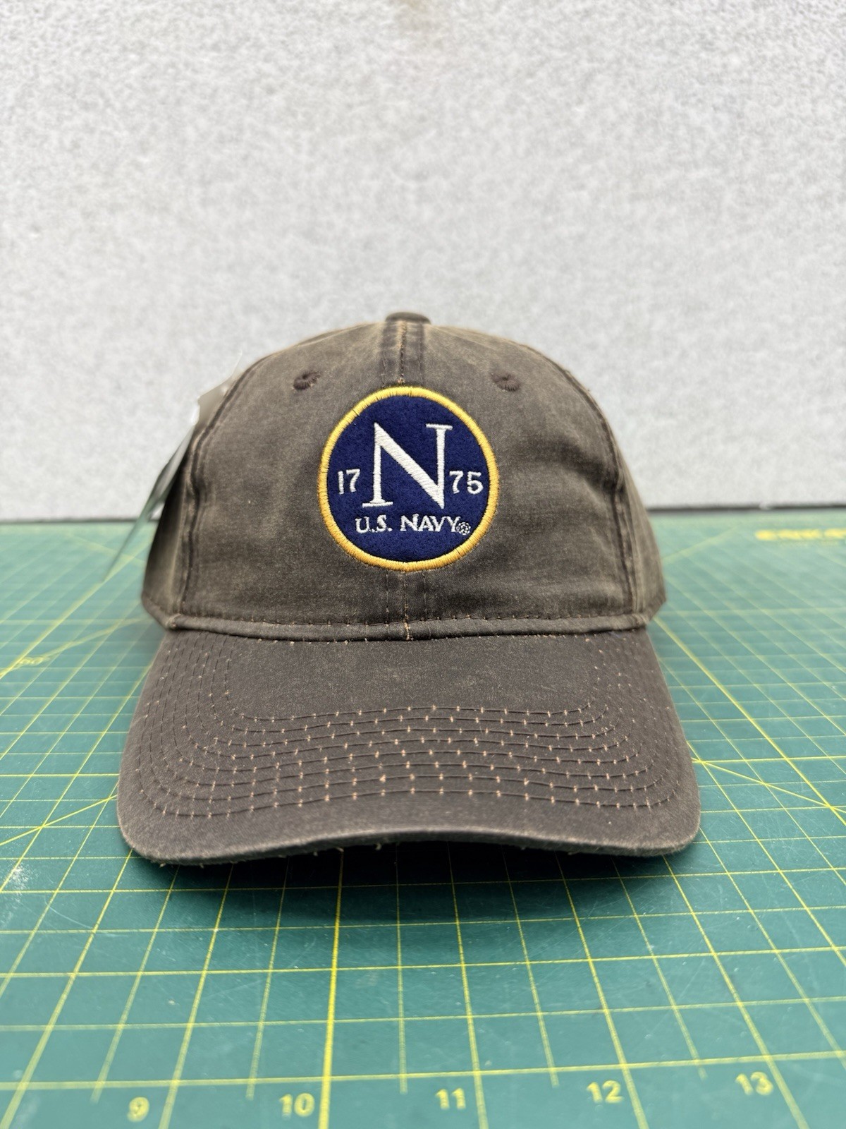 USN United States Navy 1775 Logo Waxed Canvas StrapBack Hat – by The Game – NWT!
