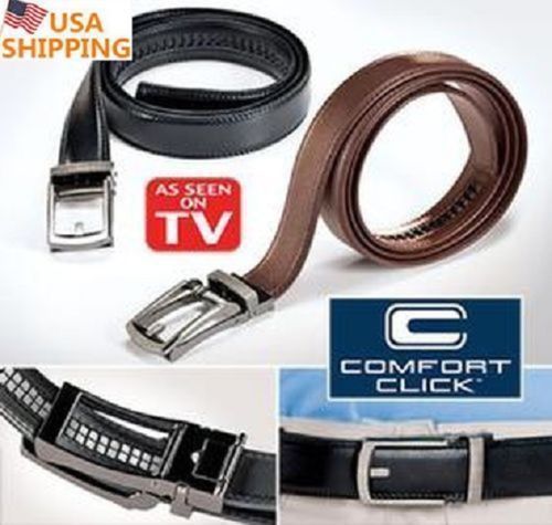 COMFORT CLICK Leather Belt Automatic Adjustable Men Gift As Seen On TV US Seller