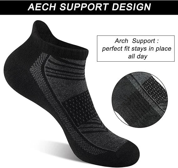 Mens Ankle Socks with Heel Tab Low Cut Thin Athletic Performance 14 pairs