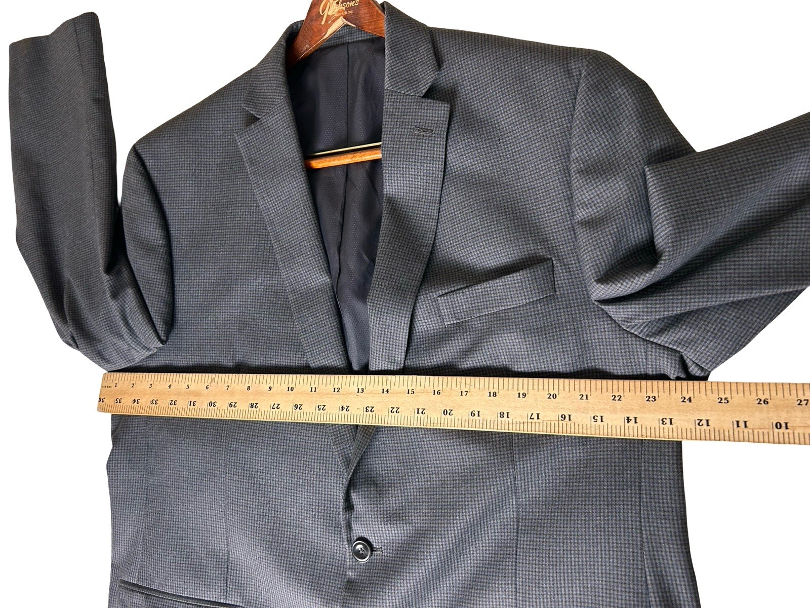 Michael Kors Plaid Blazer Sportcoat Suit Jacket Men Sz 46L Gray Two Button Front