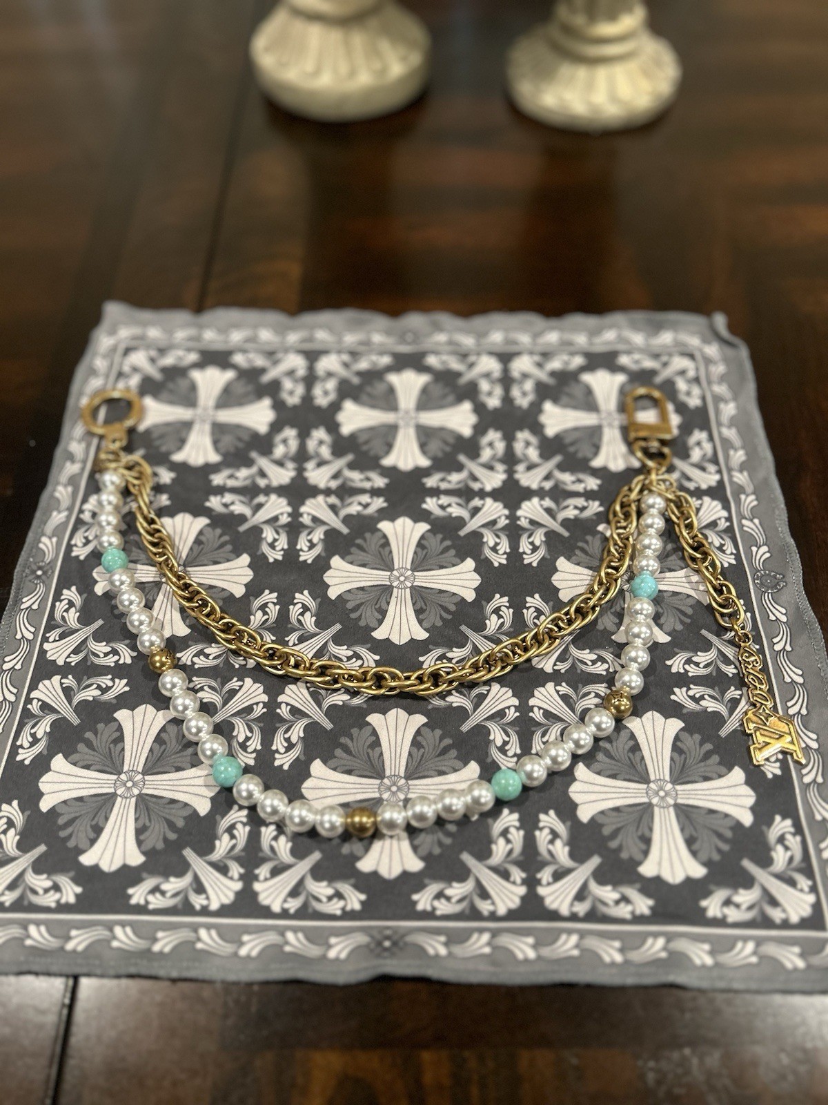 Louis Vuitton Pearl Wallet Chain And Bag Charm