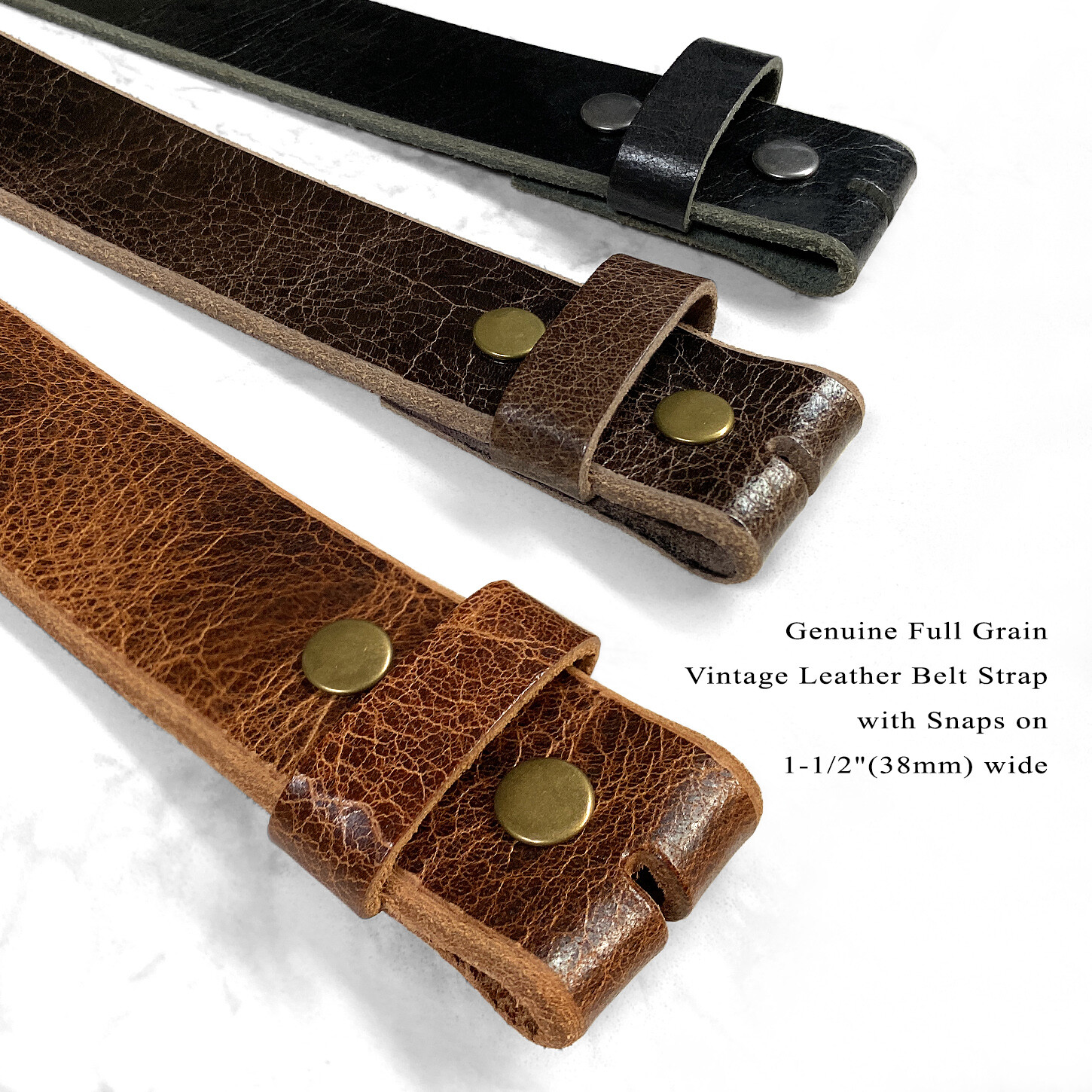 VINTAGE DISTRESS GENUINE BUFFALO CASUAL LEATHER BELT STRAP 1-1/2″ WIDE