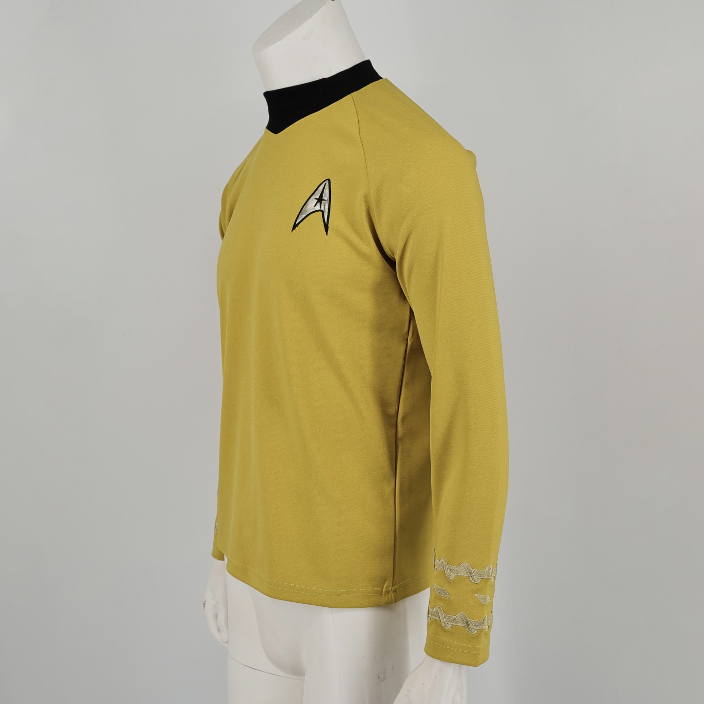 Cosplay TOS Captain Kirk Gold Shirts Spock Blue Uniforms Red Starfleet Tops Mens