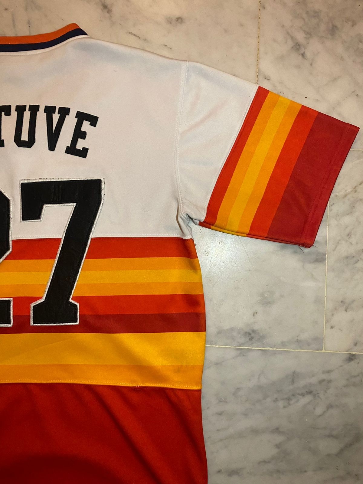 Vintage 90s Houston Astros Majestic Cooperstown Collection Rainbow Jersey L