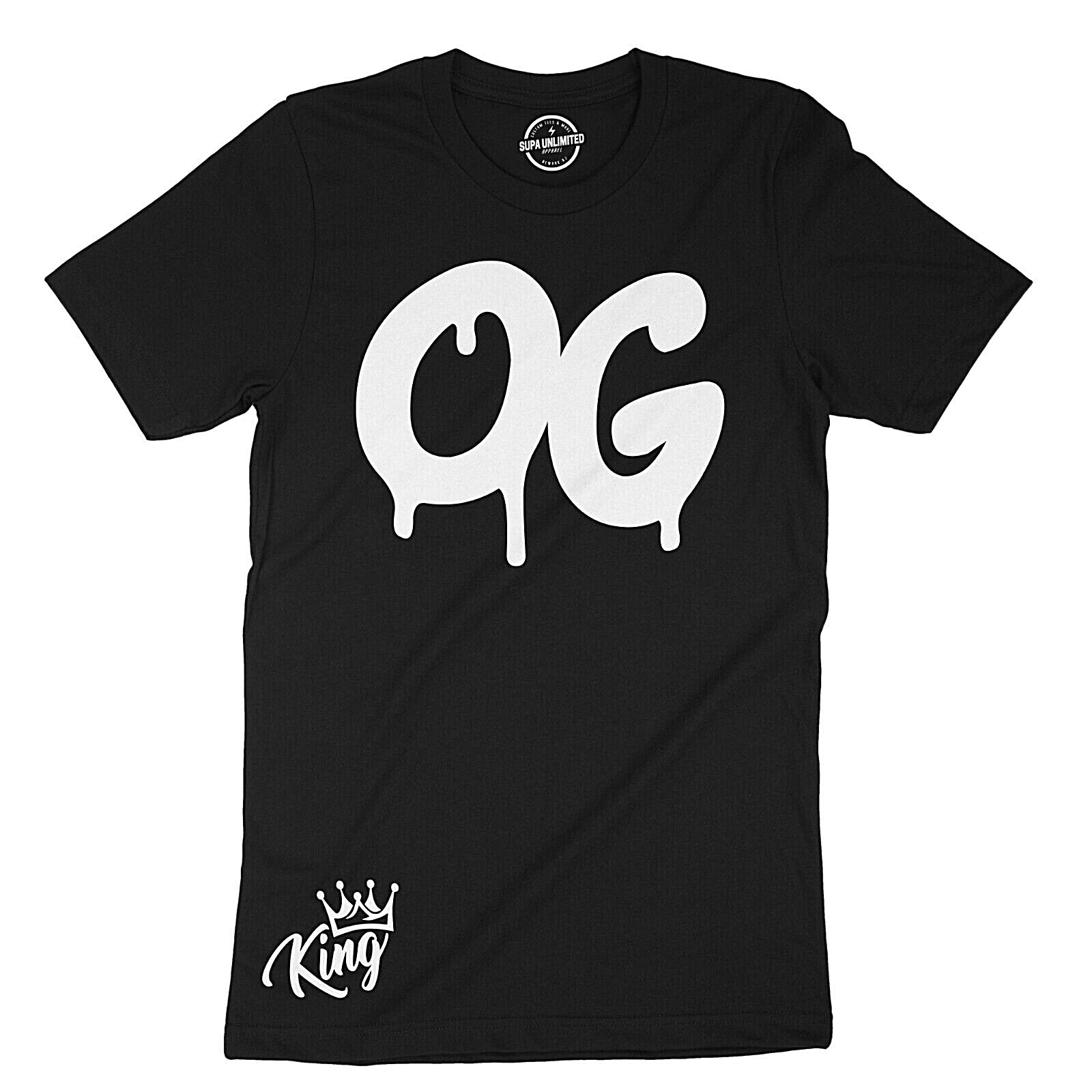 Urban Hip Hop Design Style Black Men’s T Shirt OG King Graffiti Graphic Tees