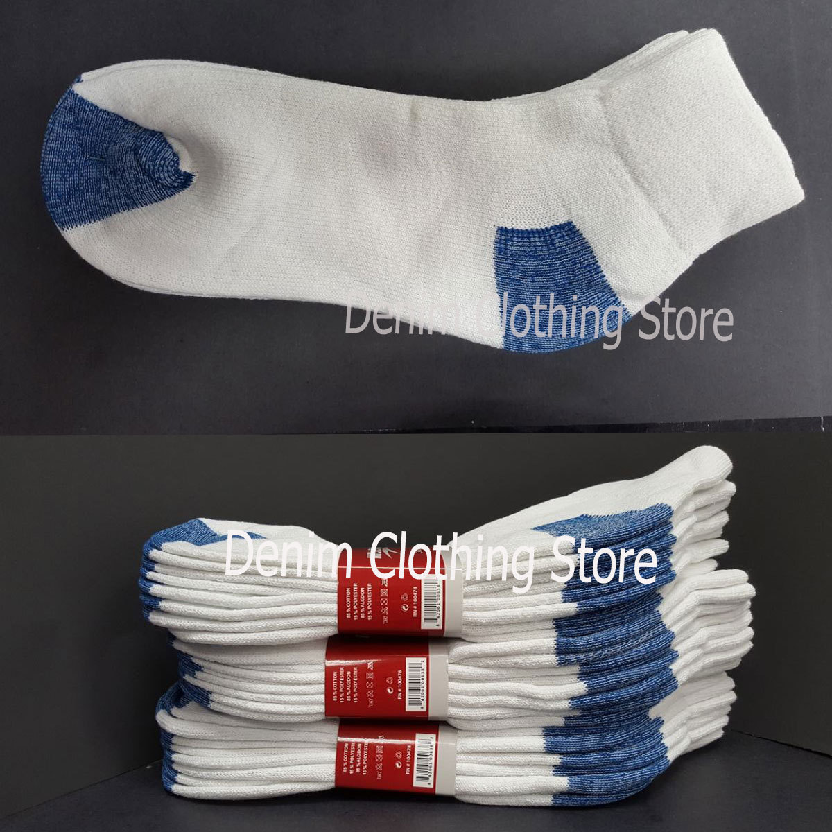 Men Ankle Socks White W/Color Sports Casual Quarter Crew Low Cut 9-11 10-13 Lots