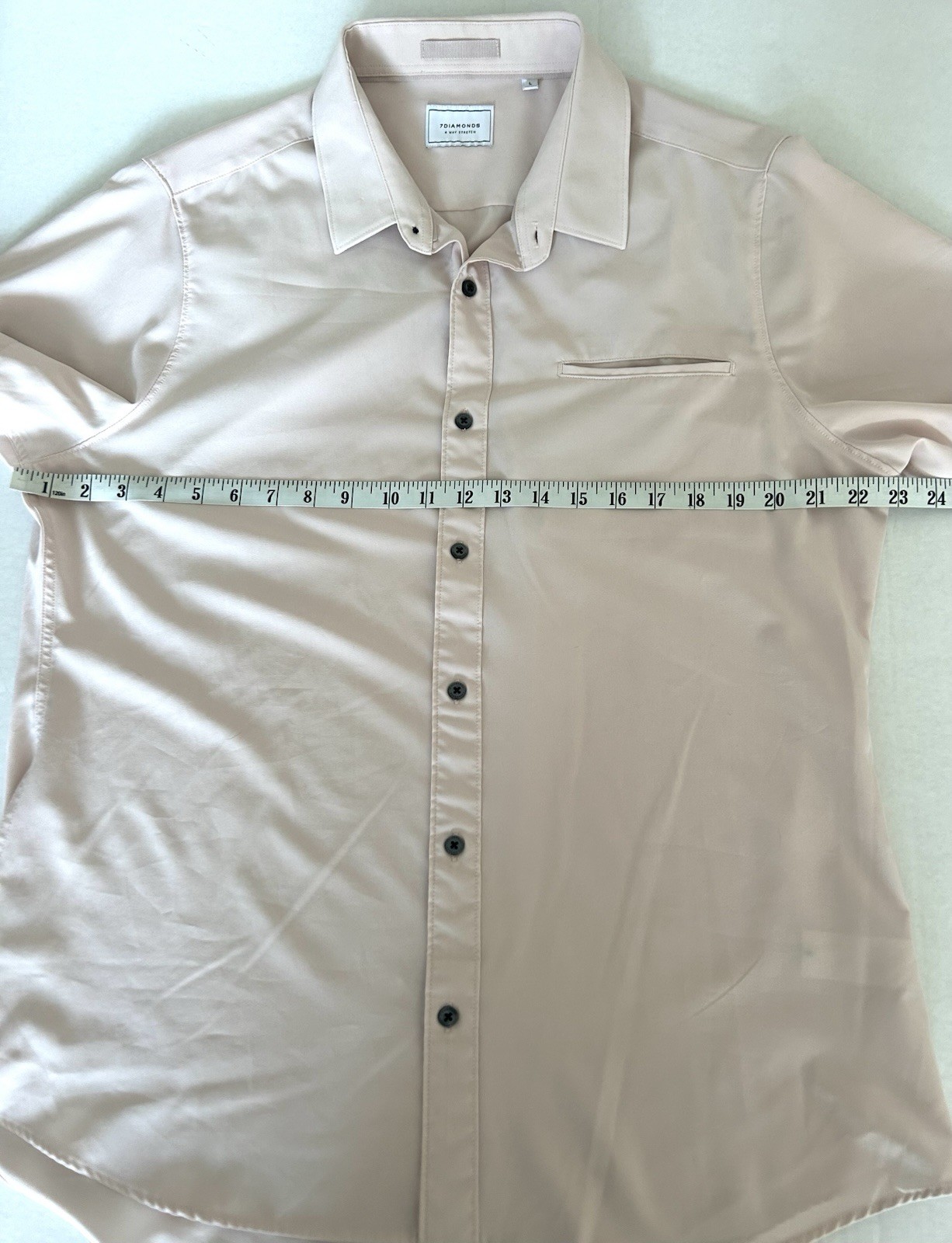7D 7 Diamonds 4-way stretch shirt mens L Light Beige