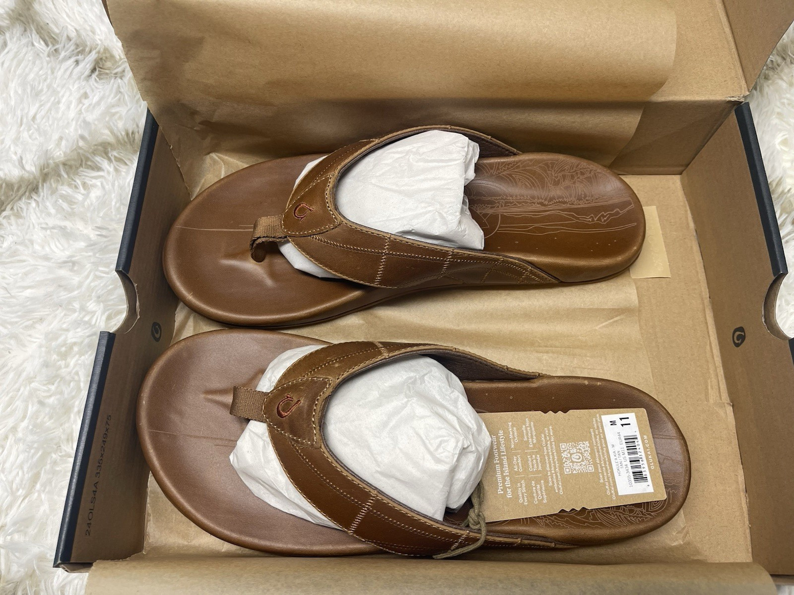 *NWT*Olukai Men’s Size 11 Hokule’a Kia Flip Flop Beach Outdoor Sandals -Tan $140