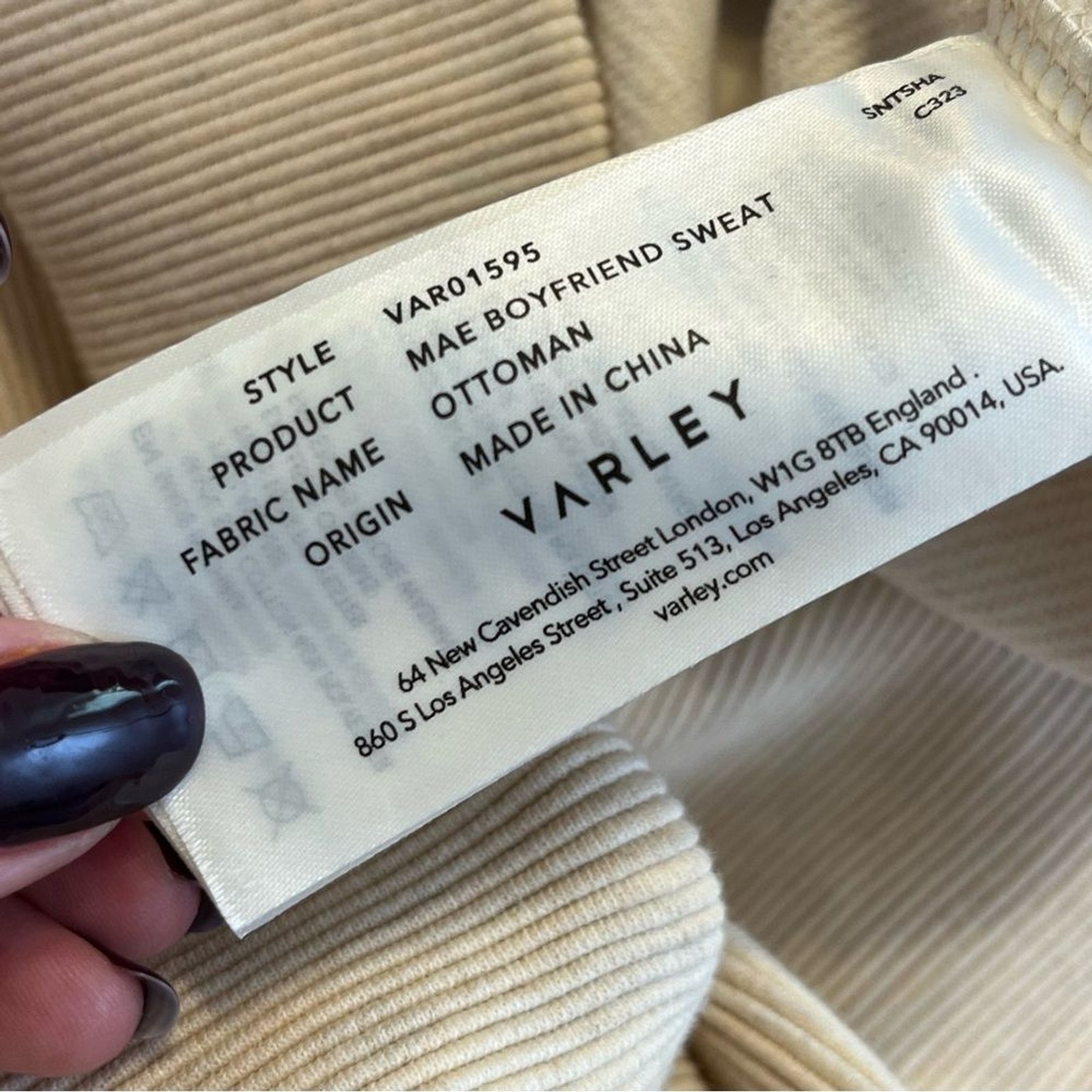 Varley Mae Boyfriend Sweatshirt M