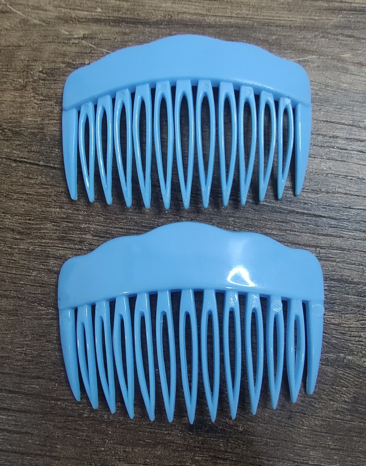 Love Ght Blue Vintage 1980’s Hair Comb Scalloped Edge Marked Hong Kong Z23