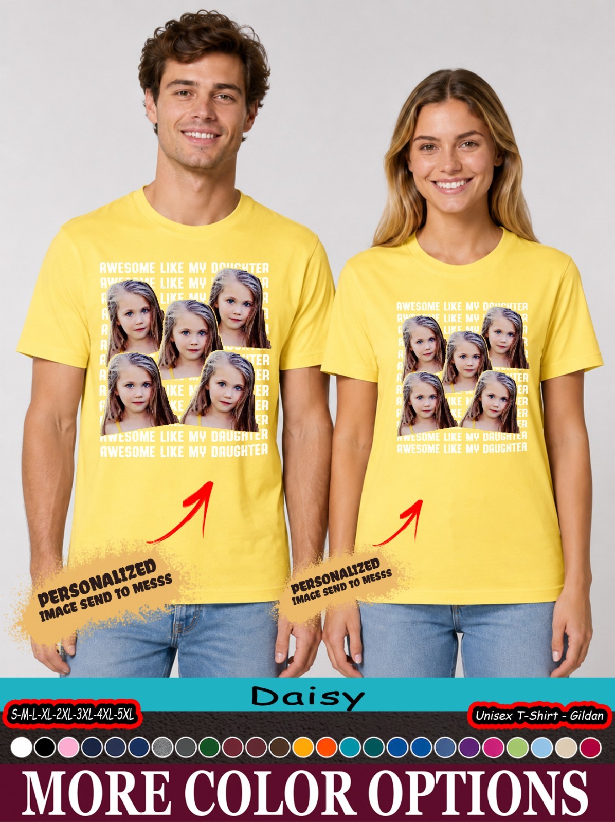 Custom Photo Awesome Like My Daughter Vintage Style Shirt, Dad Family Gift
