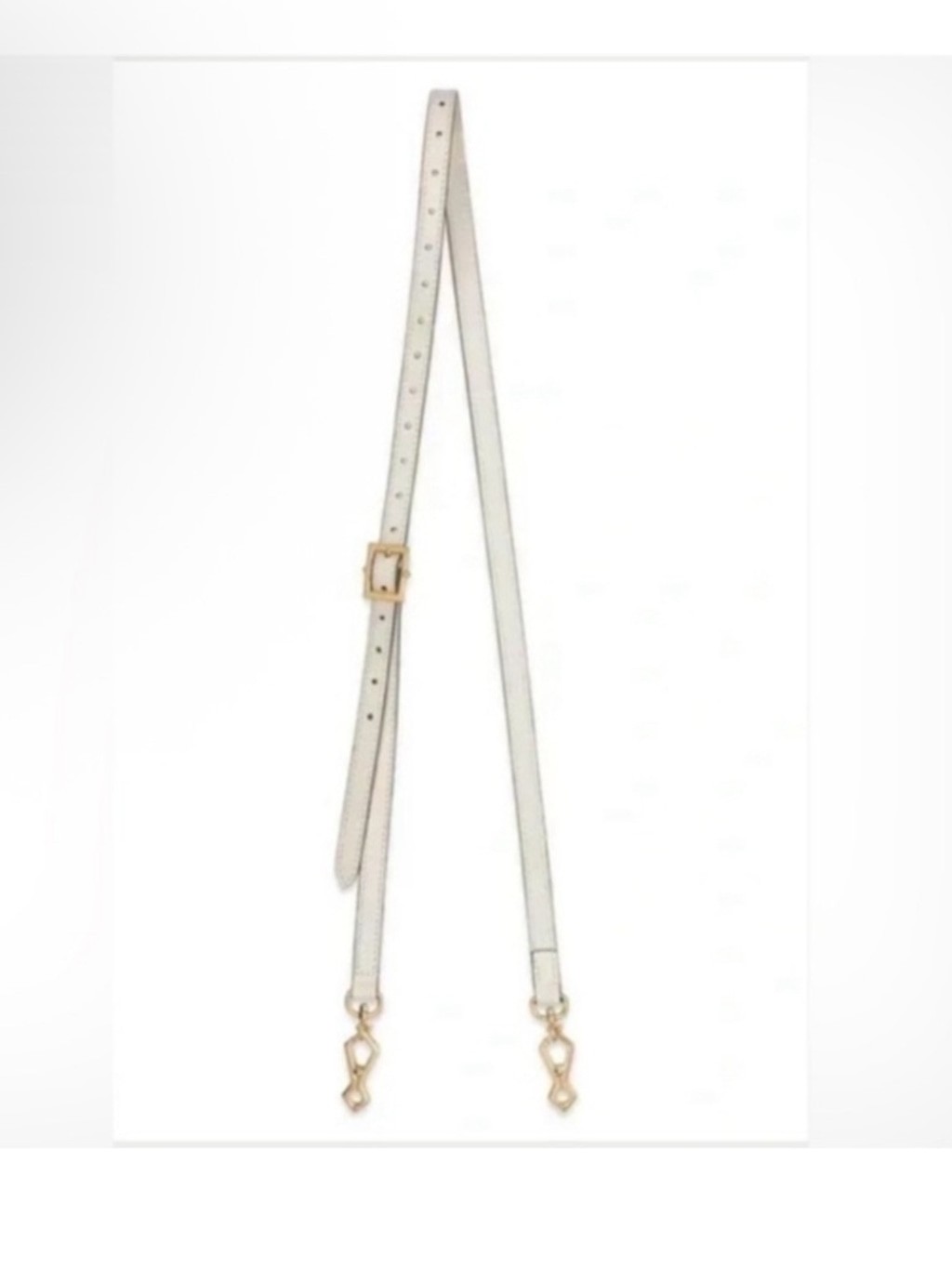 Gucci White Leather Adjustable Strap with Gold-Tone Hardware