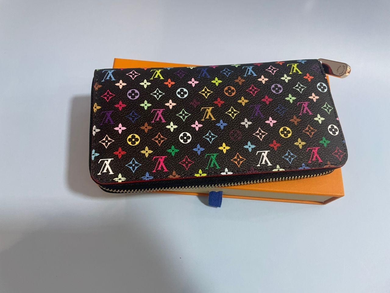Louis Vuitton Black Monogram Murakami Multicolor Long Zippy Wallet Zip Around