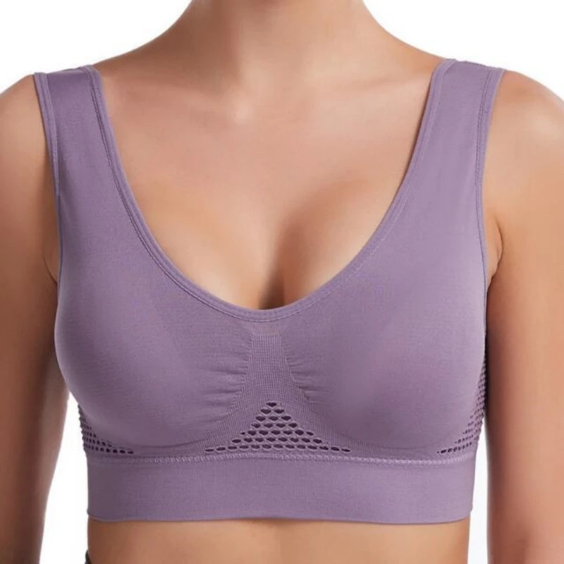 Plus Size Sports Bra Air Hole Wireless Shockproof Yoga Running Vest Women