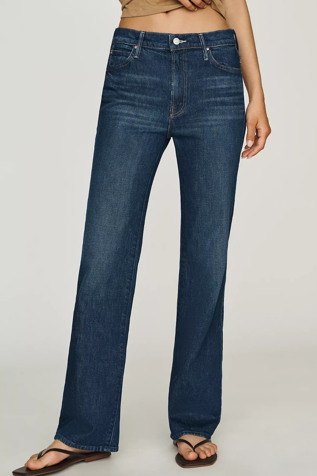 Anthropologie MOTHER Kick It Mid-Rise Straight-Leg Jeans