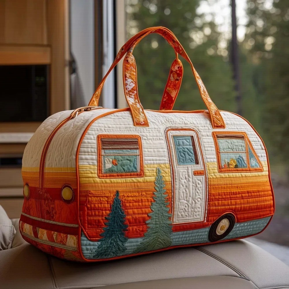 Adjustable Strap Quilted Duffle Bag Large Capacity 3D Quilting Craft Travel