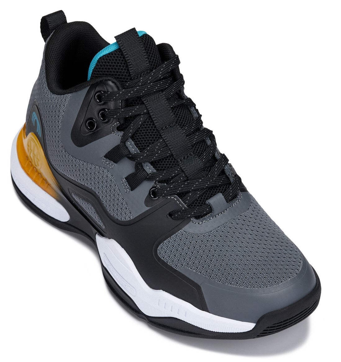 CALTO – Q392 – 3 Inches Taller (Gray/Orange) – Basketball High-Top Sneakers